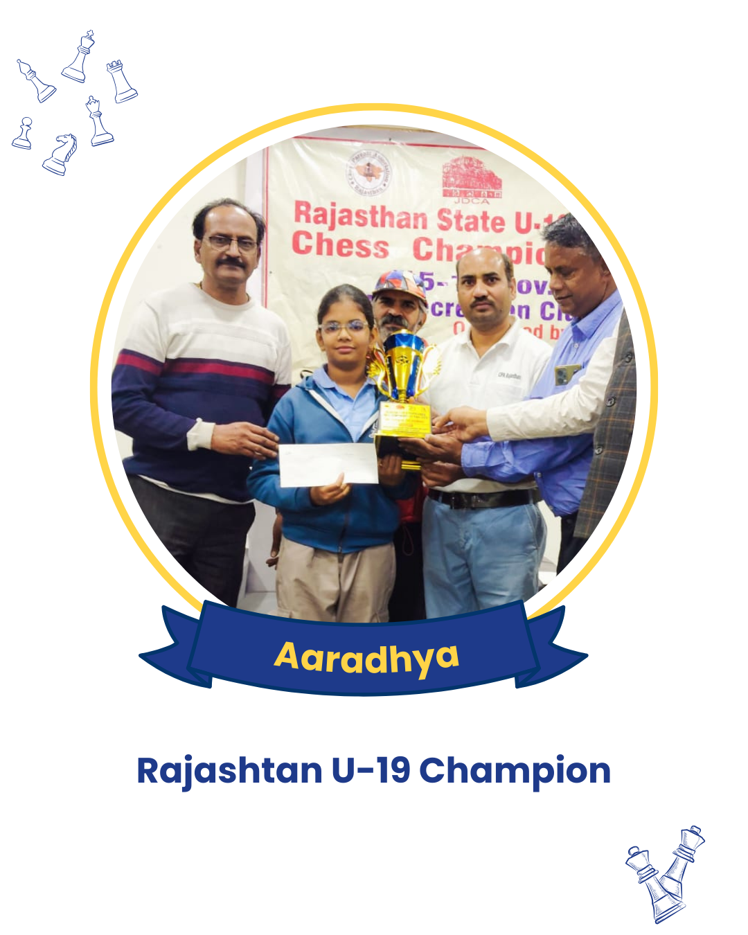 Navy And Yellow Modern Congratulation Best Employee Of The Month Instagram Post (5)